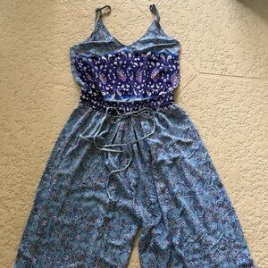 Jaase Indigo and Violet Patterned Jumpsuit